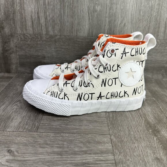 Converse Untitled Hi Not A Chuck Kids size 12 White Black Hightop Shoes - Picture 5 of 7